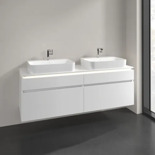 VILLEROY BOCH Legato toaletní skříňka, s osvětlením, 4 výsuvy, 1600 x 550 x 500 mm, bílá matná / bílá matná #B768L0MS, obrázek 2