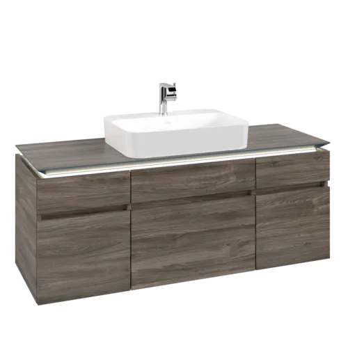 VILLEROY BOCH Legato toaletní skříňka, s osvětlením, 5 výsuvů, 1400 x 550 x 500 mm, Kamenný dub / Kamenný dub #B760L0RK