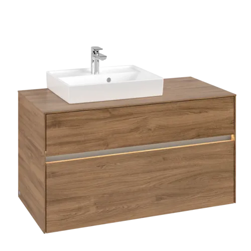 VILLEROY BOCH Umyvadlová skříňka Collaro, s osvětlením, 2 výsuvy, 1000 x 548 x 500 mm, dub Kansas #C014B0RH