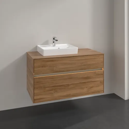 VILLEROY BOCH Umyvadlová skříňka Collaro, s osvětlením, 2 výsuvy, 1000 x 548 x 500 mm, dub Kansas #C014B0RH, obrázek 2
