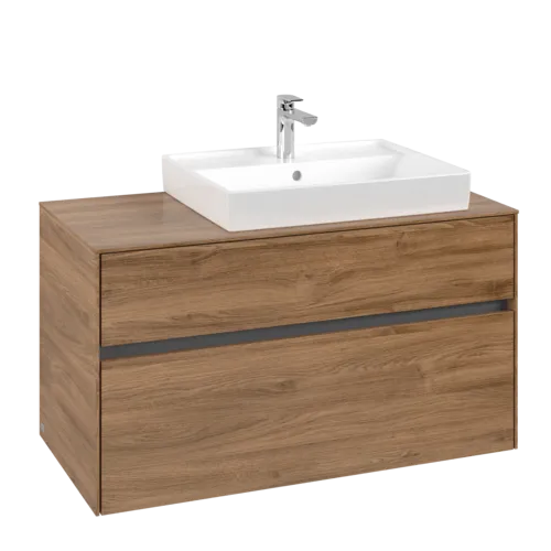 VILLEROY BOCH Toaletní skříňka Collaro, 2 výsuvy, 1000 x 548 x 500 mm, dub Kansas #C01800RH