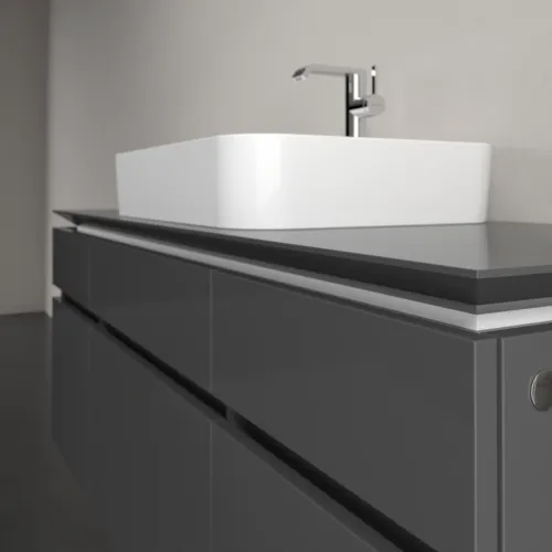 VILLEROY BOCH Legato toaletní skříňka, 5 výsuvů, 1400 x 550 x 500 mm, lesklá šedá / lesklá šedá #B76000FP, obrázek 5