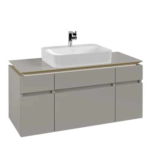 VILLEROY BOCH Legato toaletní skříňka, 5 výsuvů, 1200 x 550 x 500 mm, Soft Grey / Soft Grey #B75800VK