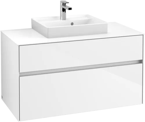 VILLEROY BOCH Umyvadlová skříňka Collaro, 2 zásuvky, 1000 x 548 x 500 mm, lesklá bílá / lesklá bílá #C01600DH