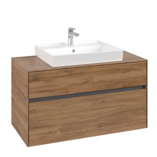 VILLEROY BOCH Toaletní skříňka Collaro, 2 výsuvy, 1000 x 548 x 500 mm, dub Kansas #C01900RH