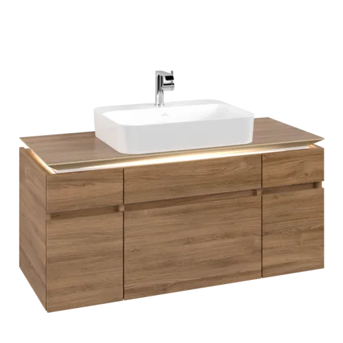 VILLEROY BOCH Legato toaletní skříňka, s osvětlením, 5 výsuvů, 1200 x 550 x 500 mm, dub Kansas / dub Kansas #B758L0RH