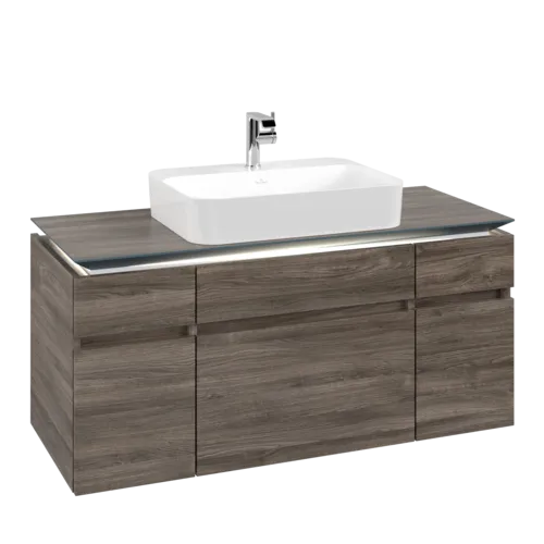 VILLEROY BOCH Legato toaletní skříňka, s osvětlením, 5 výsuvů, 1200 x 550 x 500 mm, Kamenný dub / Kamenný dub #B758L0RK