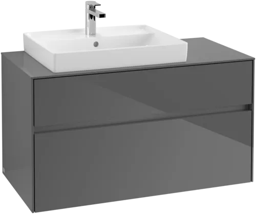 VILLEROY BOCH Toaletní skříňka Collaro, 2 výsuvy, 1000 x 548 x 500 mm, lesklá šedá / lesklá šedá #C01700FP