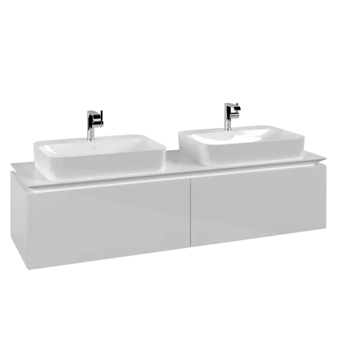 VILLEROY BOCH Legato toaletní skříňka, 2 výsuvy, 1600 x 380 x 500 mm, lesklá bílá / lesklá bílá #B76700DH