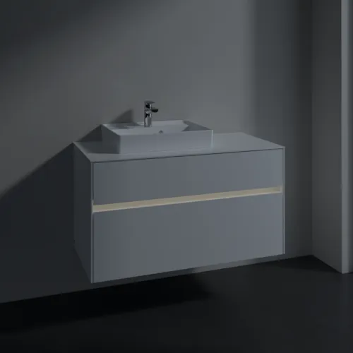 VILLEROY BOCH Collaro toaletní skříňka, s osvětlením, 2 výsuvy, 1000 x 548 x 500 mm, lesklá bílá / lesklá bílá #C014B0DH, obrázek 5