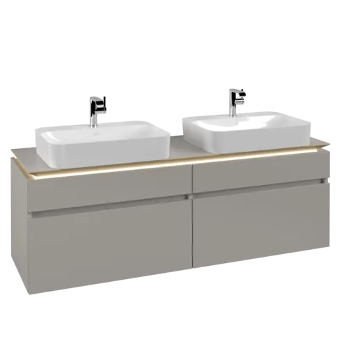 VILLEROY BOCH Legato toaletní skříňka, s osvětlením, 4 výsuvy, 1600 x 550 x 500 mm, Soft Grey / Soft Grey #B768L0VK