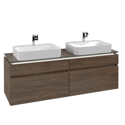 VILLEROY BOCH Legato toaletní skříňka, s osvětlením, 4 výsuvy, 1600 x 550 x 500 mm, Arizona Oak / Arizona Oak #B768L0VH