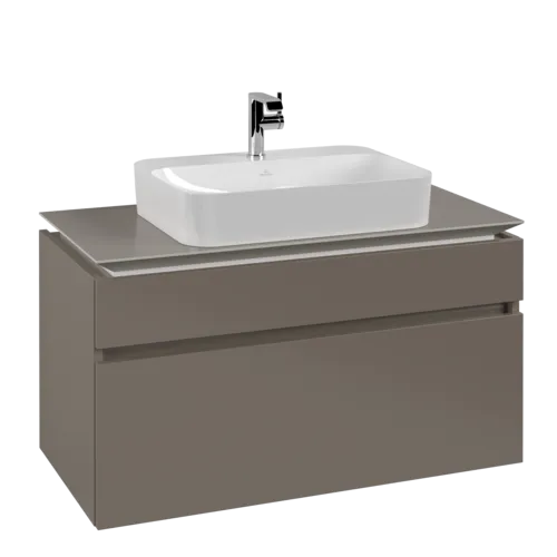 VILLEROY BOCH Legato toaletní skříňka, 2 výsuvy, 1000 x 550 x 500 mm, Truffle Grey / Truffle Grey #B75600VG