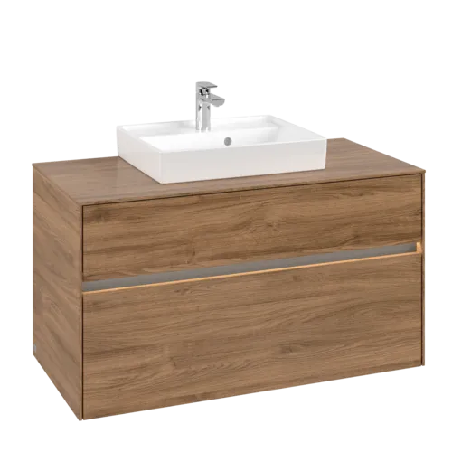 VILLEROY BOCH Umyvadlová skříňka Collaro, s osvětlením, 2 výsuvy, 1000 x 548 x 500 mm, dub Kansas #C016B0RH