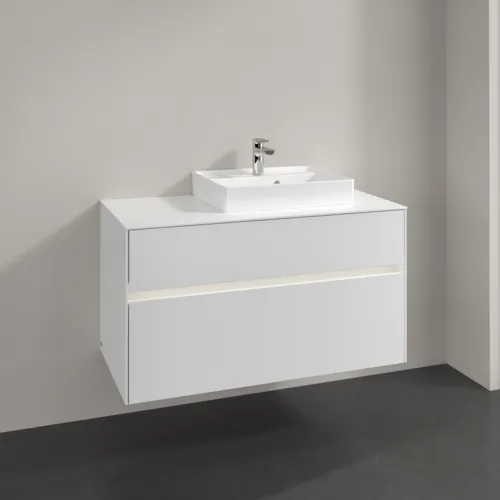 VILLEROY BOCH Collaro toaletní skříňka, s osvětlením, 2 výsuvy, 1000 x 548 x 500 mm, bílá matná / bílá matná #C015B0MS, obrázek 2