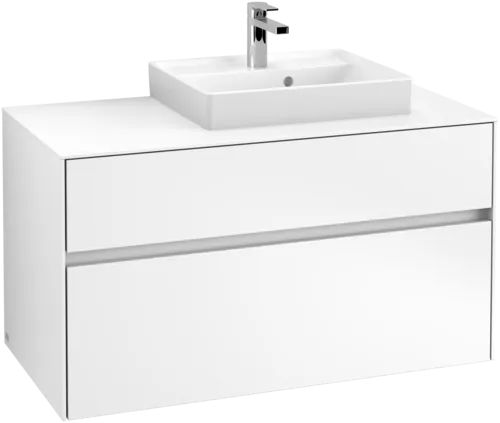 VILLEROY BOCH Collaro toaletní skříňka, s osvětlením, 2 výsuvy, 1000 x 548 x 500 mm, bílá matná / bílá matná #C015B0MS