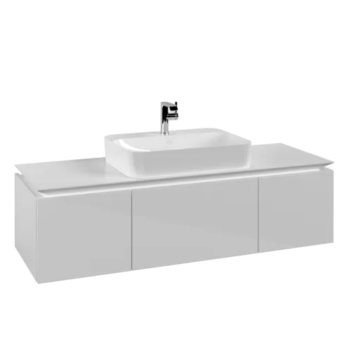 VILLEROY BOCH Legato toaletní skříňka, 3 výsuvy, 1400 x 380 x 500 mm, lesklá bílá / lesklá bílá #B75900DH