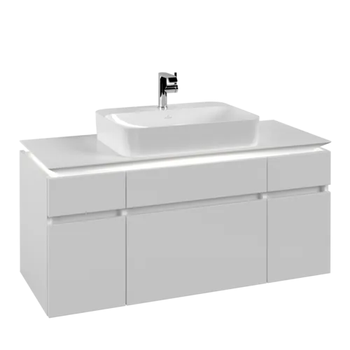 VILLEROY BOCH Legato toaletní skříňka, s osvětlením, 5 výsuvů, 1200 x 550 x 500 mm, bílá matná / bílá matná #B758L0MS