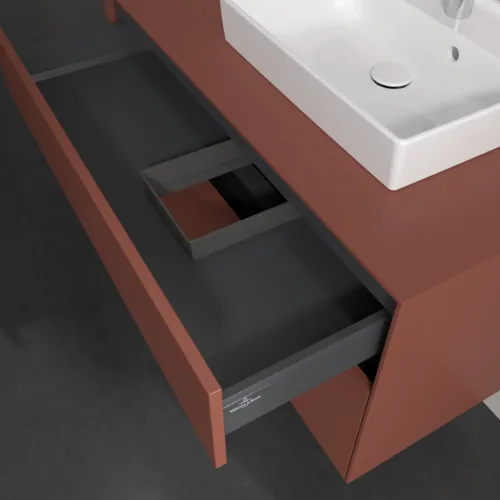 VILLEROY BOCH Toaletní skříňka Collaro, 2 výsuvy, 1000 x 548 x 500 mm, vínově červená / vínově červená #C01500AH, obrázek 7