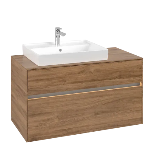 VILLEROY BOCH Umyvadlová skříňka Collaro, s osvětlením, 2 výsuvy, 1000 x 548 x 500 mm, dub Kansas #C017B0RH