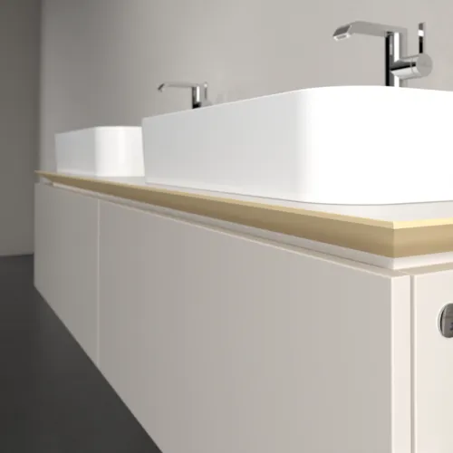 VILLEROY BOCH Legato toaletní skříňka, s osvětlením, 2 výsuvy, 1600 x 380 x 500 mm, Soft Grey / Soft Grey #B767L0VK, obrázek 4