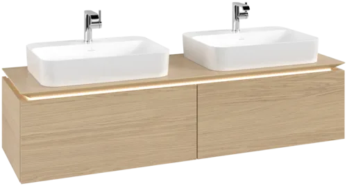 VILLEROY BOCH Legato toaletní skříňka, s osvětlením, 2 výsuvy, 1600 x 380 x 500 mm, severský dub / severský dub #B767L0VJ