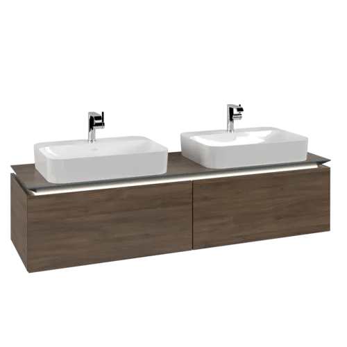VILLEROY BOCH Legato toaletní skříňka, s osvětlením, 2 výsuvy, 1600 x 380 x 500 mm, Arizona Oak / Arizona Oak #B767L0VH