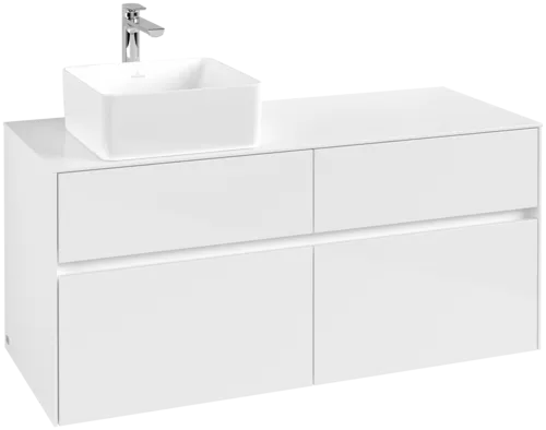 VILLEROY BOCH Toaletní skříňka Collaro, 4 výsuvy, 1200 x 548 x 500 mm, lesklá bílá / lesklá bílá #C04200DH