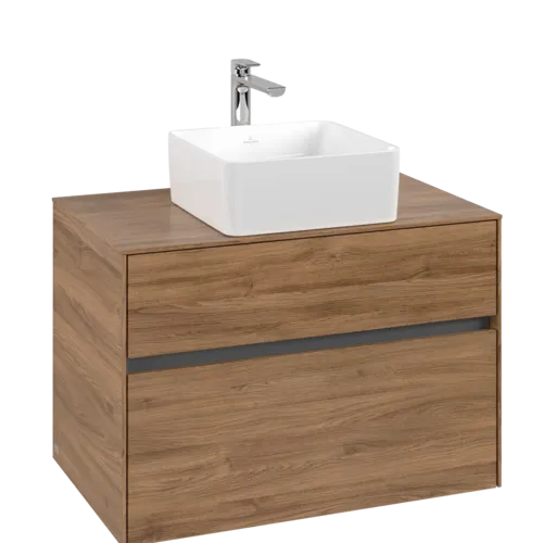 VILLEROY BOCH Toaletní skříňka Collaro, 2 výsuvy, 800 x 548 x 500 mm, dub Kansas #C03700RH