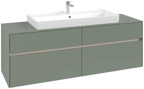 VILLEROY BOCH Toaletní skříňka Collaro, s osvětlením, 4 výsuvy, 1600 x 548 x 500 mm, Soft Green / Soft Green #C031B0AF