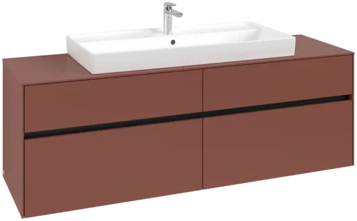 VILLEROY BOCH Toaletní skříňka Collaro, s osvětlením, 4 výsuvy, 1600 x 548 x 500 mm, Vínově červená / Vínově červená #C031B0AH