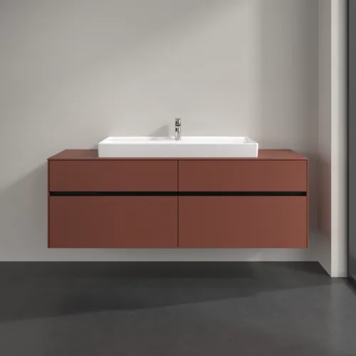 VILLEROY BOCH Toaletní skříňka Collaro, s osvětlením, 4 výsuvy, 1600 x 548 x 500 mm, Vínově červená / Vínově červená #C031B0AH, obrázek 3
