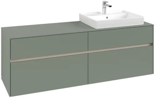 VILLEROY BOCH Toaletní skříňka Collaro, s osvětlením, 4 výsuvy, 1600 x 548 x 500 mm, Soft Green / Soft Green #C023B0AF
