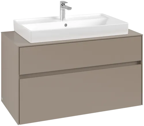 VILLEROY BOCH Toaletní skříňka Collaro, s osvětlením, 2 výsuvy, 1000 x 548 x 500 mm, taupe / taupe #C020B0VM