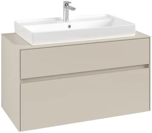 VILLEROY BOCH Toaletní skříňka Collaro, s osvětlením, 2 výsuvy, 1000 x 548 x 500 mm, Cashmere Grey / Cashmere Grey #C020B0VN