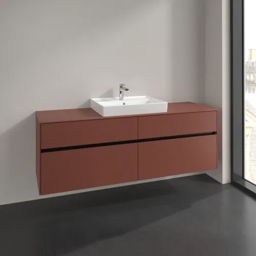 VILLEROY BOCH Toaletní skříňka Collaro, 4 výsuvy, 1600 x 548 x 500 mm, Vínově červená / Vínově červená #C02500AH, obrázek 2