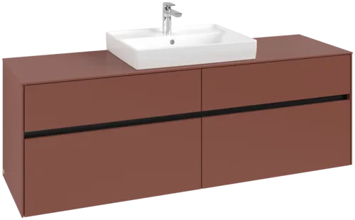 VILLEROY BOCH Toaletní skříňka Collaro, 4 výsuvy, 1600 x 548 x 500 mm, Vínově červená / Vínově červená #C02500AH