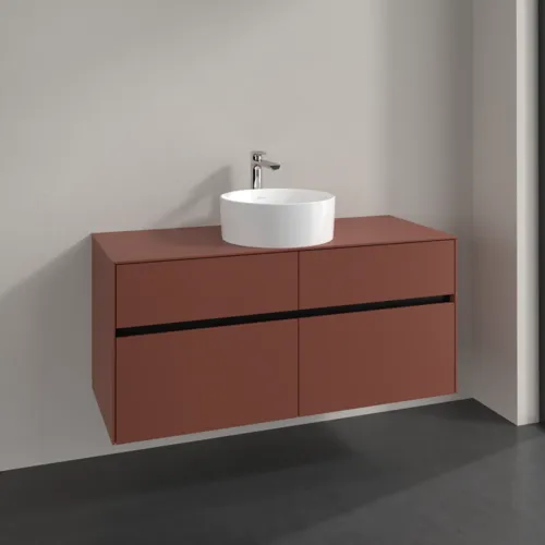 VILLEROY BOCH Toaletní skříňka Collaro, 4 výsuvy, 1200 x 548 x 500 mm, Vínově červená / Vínově červená #C04100AH, obrázek 2
