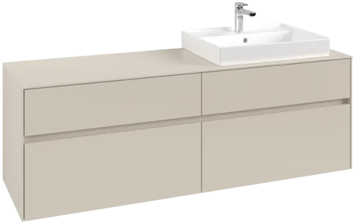 VILLEROY BOCH Toaletní skříňka Collaro, 4 výsuvy, 1600 x 548 x 500 mm, Cashmere Grey / Cashmere Grey #C02300VN