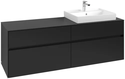 VILLEROY BOCH Toaletní skříňka Collaro, 4 výsuvy, 1600 x 548 x 500 mm, Volcano Black / Volcano Black #C02300VL