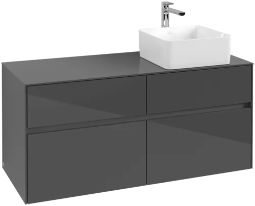 VILLEROY BOCH Collaro toaletní skříňka, 4 výsuvy, 1200 x 548 x 500 mm, lesklá šedá / lesklá šedá #C04300FP