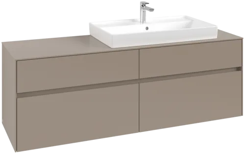 VILLEROY BOCH Toaletní skříňka Collaro, s osvětlením, 4 výsuvy, 1600 x 548 x 500 mm, taupe / taupe #C027B0VM