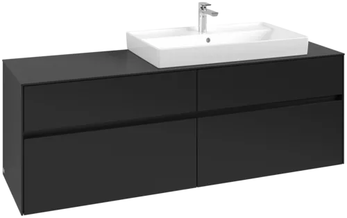 VILLEROY BOCH Toaletní skříňka Collaro, s osvětlením, 4 výsuvy, 1600 x 548 x 500 mm, Volcano Black / Volcano Black #C027B0VL