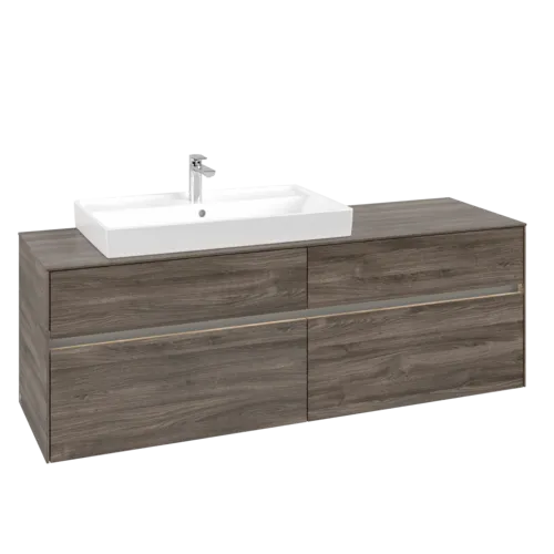 VILLEROY BOCH Umyvadlová skříňka Collaro, s osvětlením, 4 výsuvy, 1600 x 548 x 500 mm, dub kamenný #C026B0RK