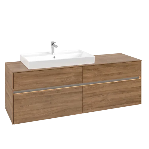 VILLEROY BOCH Toaletní skříňka Collaro, s osvětlením, 4 výsuvy, 1600 x 548 x 500 mm, dub Kansas #C026B0RH