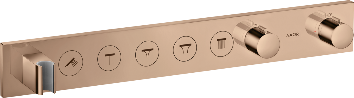 HANSGROHE Modul termostatu AXOR ShowerSolutions Select 670/90 skrytý pro 5 spotřebičů _ Leštěné červené zlato 18358300