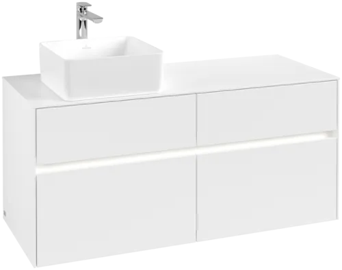 VILLEROY BOCH Collaro toaletní skříňka, s osvětlením, 4 výsuvy, 1200 x 548 x 500 mm, bílá matná / bílá matná #C042B0MS
