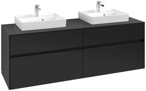 VILLEROY BOCH Toaletní skříňka Collaro, s osvětlením, 4 výsuvy, 1600 x 548 x 500 mm, Volcano Black / Volcano Black #C021B0VL