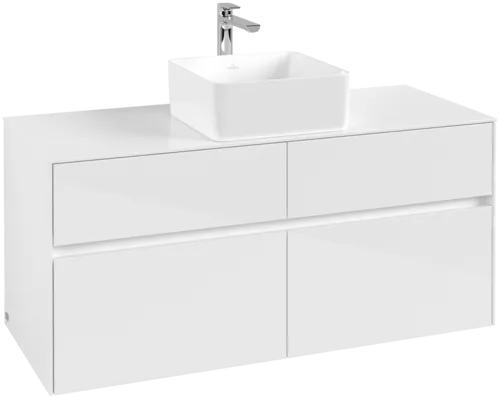 VILLEROY BOCH Toaletní skříňka Collaro, 4 výsuvy, 1200 x 548 x 500 mm, lesklá bílá / lesklá bílá #C04100DH