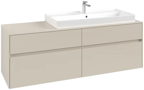 VILLEROY BOCH Toaletní skříňka Collaro, 4 výsuvy, 1600 x 548 x 500 mm, Cashmere Grey / Cashmere Grey #C03000VN